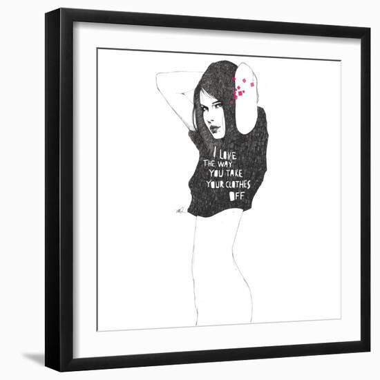 I love the way you take your clothes off-Manuel Rebollo-Framed Art Print