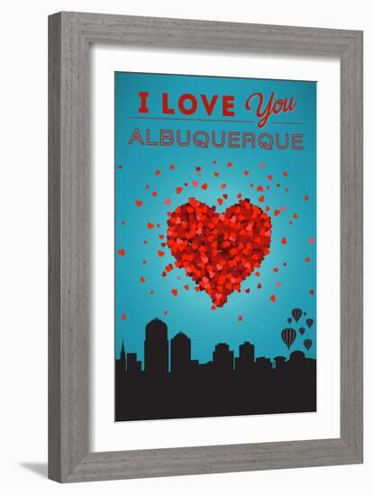 I Love You Albuquerque, New Mexico-Lantern Press-Framed Art Print