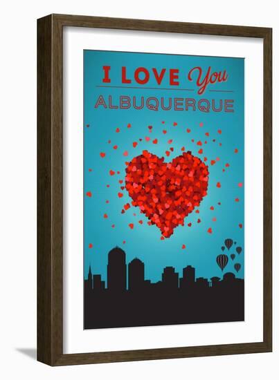 I Love You Albuquerque, New Mexico-Lantern Press-Framed Art Print