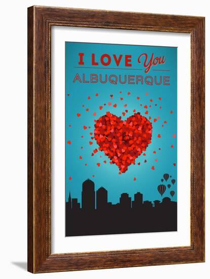 I Love You Albuquerque, New Mexico-Lantern Press-Framed Art Print