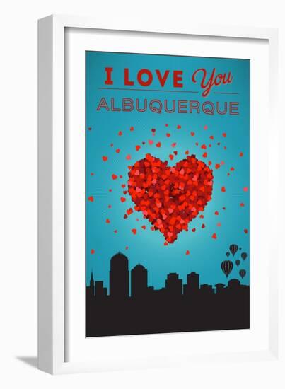 I Love You Albuquerque, New Mexico-Lantern Press-Framed Art Print