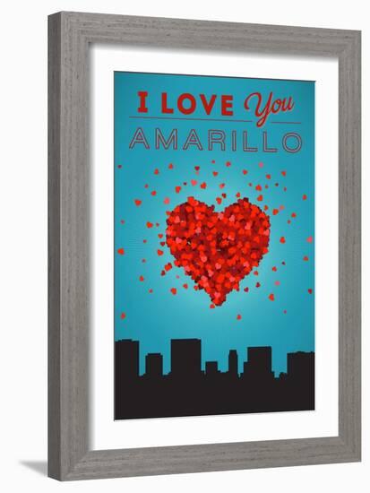 I Love You Amarillo, Texas-Lantern Press-Framed Art Print