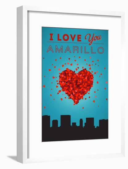 I Love You Amarillo, Texas-Lantern Press-Framed Art Print