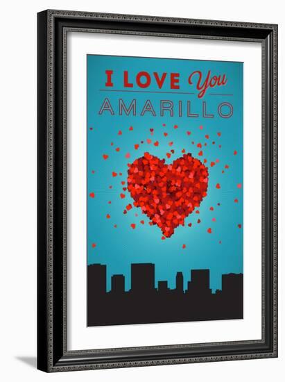 I Love You Amarillo, Texas-Lantern Press-Framed Art Print