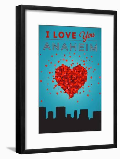 I Love You Anaheim, California-Lantern Press-Framed Art Print