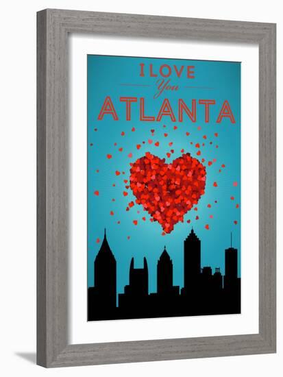 I Love You Atlanta, Georgia-Lantern Press-Framed Art Print