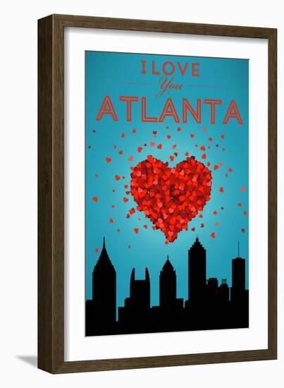 I Love You Atlanta, Georgia-Lantern Press-Framed Art Print