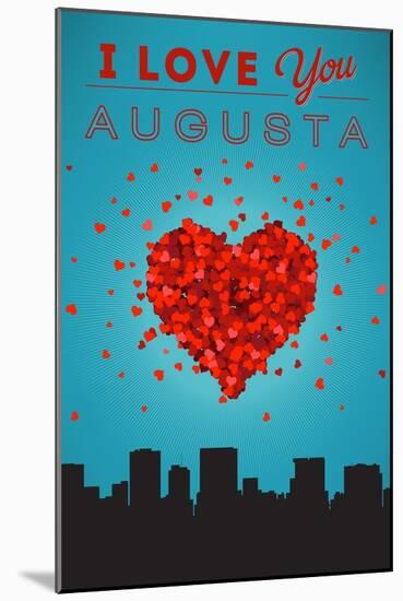 I Love You Augusta, Georgia-Lantern Press-Mounted Art Print