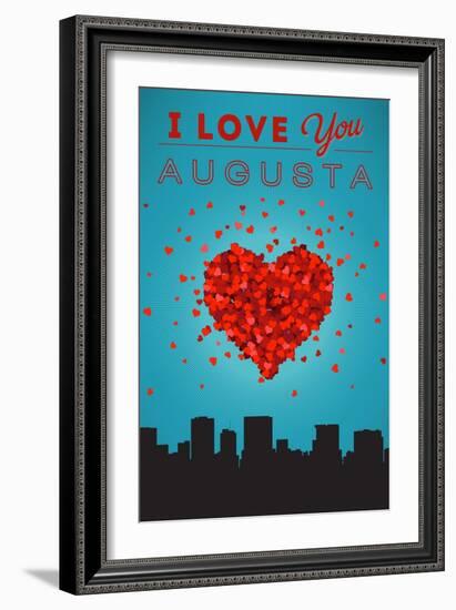 I Love You Augusta, Georgia-Lantern Press-Framed Art Print