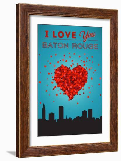 I Love You Baton Rouge, Louisiana-Lantern Press-Framed Art Print