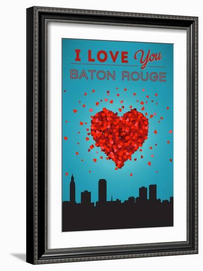 I Love You Baton Rouge, Louisiana-Lantern Press-Framed Art Print