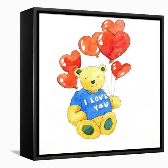 I love you bear - balloon, 2011-Jennifer Abbott-Framed Premier Image Canvas