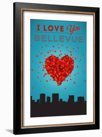 I Love You Bellevue, Washington-Lantern Press-Framed Art Print