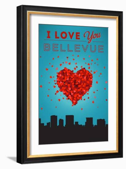 I Love You Bellevue, Washington-Lantern Press-Framed Art Print