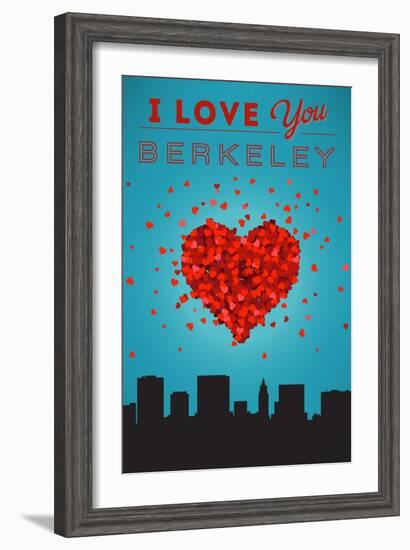 I Love You Berkeley, California-Lantern Press-Framed Art Print