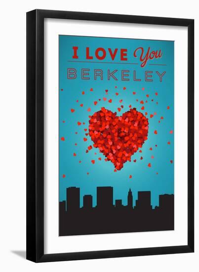 I Love You Berkeley, California-Lantern Press-Framed Art Print