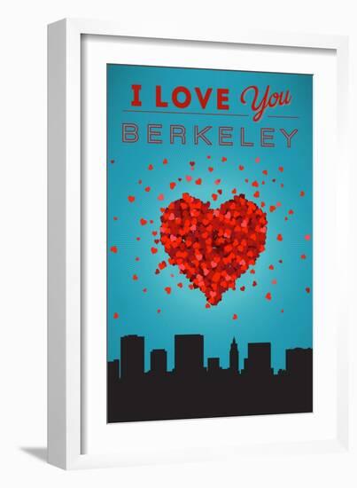 I Love You Berkeley, California-Lantern Press-Framed Art Print