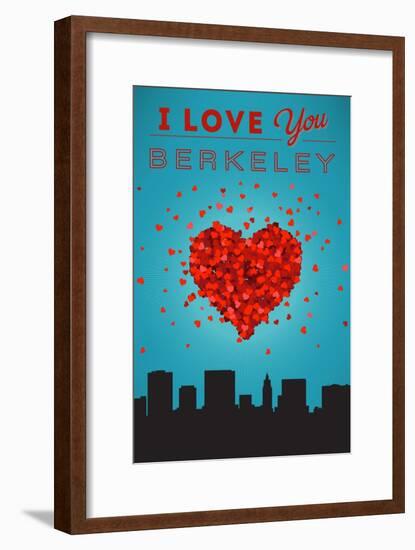 I Love You Berkeley, California-Lantern Press-Framed Art Print