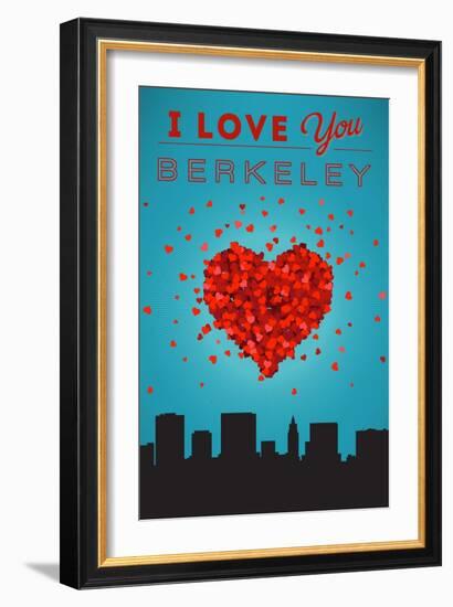 I Love You Berkeley, California-Lantern Press-Framed Art Print