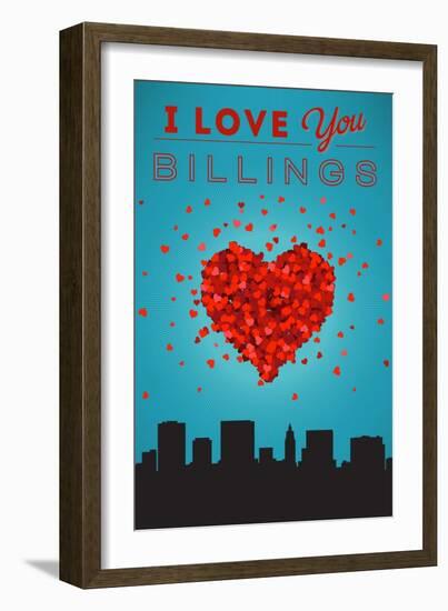 I Love You Billings, Montana-Lantern Press-Framed Art Print