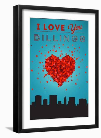 I Love You Billings, Montana-Lantern Press-Framed Art Print