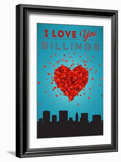 I Love You Billings, Montana-Lantern Press-Framed Art Print