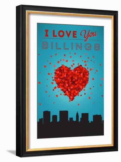 I Love You Billings, Montana-Lantern Press-Framed Art Print