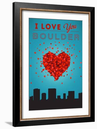 I Love You Boulder, Colorado-Lantern Press-Framed Art Print
