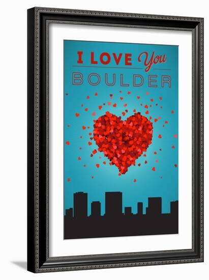 I Love You Boulder, Colorado-Lantern Press-Framed Art Print