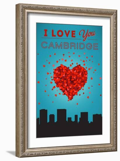 I Love You Cambridge, Massachusetts-Lantern Press-Framed Art Print