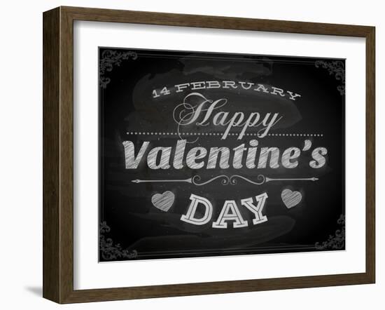 I Love You Chalkboard-Ozerina Anna-Framed Art Print