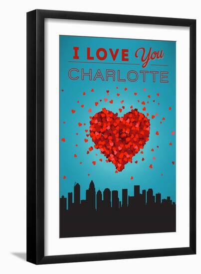 I Love You Charlotte, North Carolina-Lantern Press-Framed Art Print