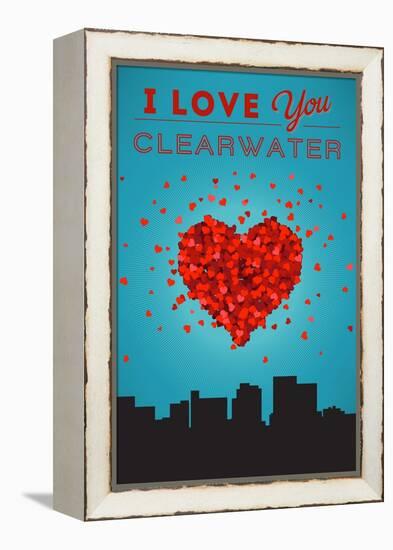 I Love You Clearwater, Florida-Lantern Press-Framed Stretched Canvas