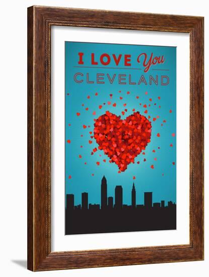 I Love You Cleveland, Ohio-Lantern Press-Framed Art Print