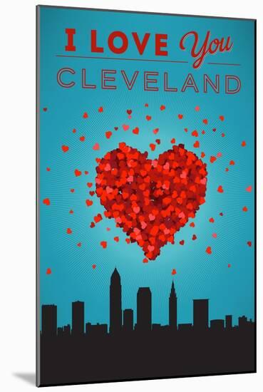 I Love You Cleveland, Ohio-Lantern Press-Mounted Art Print