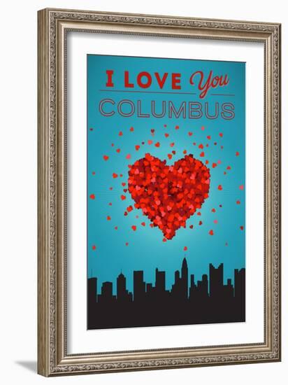 I Love You Columbus, Ohio-Lantern Press-Framed Art Print