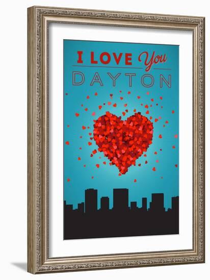 I Love You Dayton, Ohio-Lantern Press-Framed Art Print