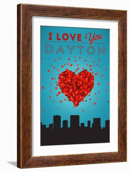 I Love You Dayton, Ohio-Lantern Press-Framed Art Print