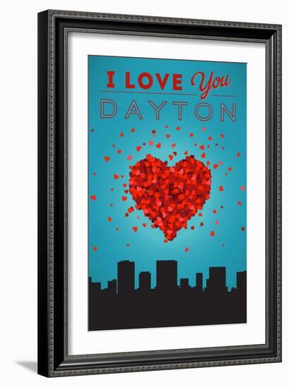 I Love You Dayton, Ohio-Lantern Press-Framed Art Print