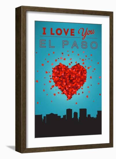 I Love You El Paso, Texas-Lantern Press-Framed Art Print