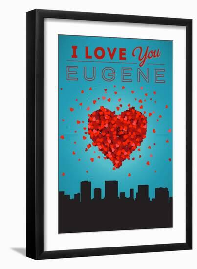 I Love You Eugene, Oregon-Lantern Press-Framed Art Print