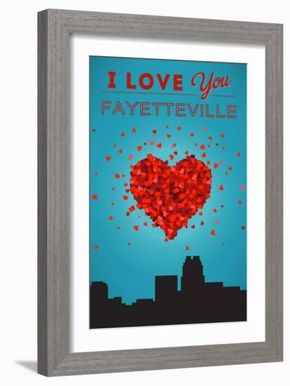 I Love You Fayetteville, North Carolina-Lantern Press-Framed Art Print