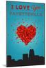 I Love You Fayetteville, North Carolina-Lantern Press-Mounted Art Print