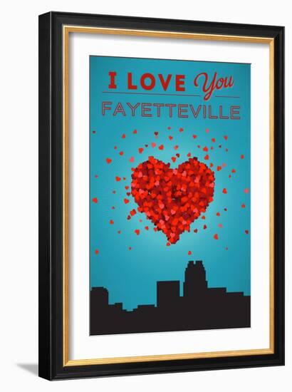 I Love You Fayetteville, North Carolina-Lantern Press-Framed Art Print