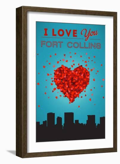 I Love You Fort Collins, Colorado-Lantern Press-Framed Art Print