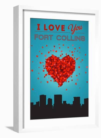 I Love You Fort Collins, Colorado-Lantern Press-Framed Art Print