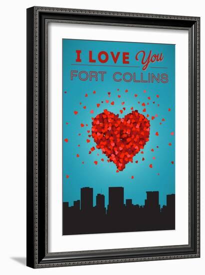 I Love You Fort Collins, Colorado-Lantern Press-Framed Art Print
