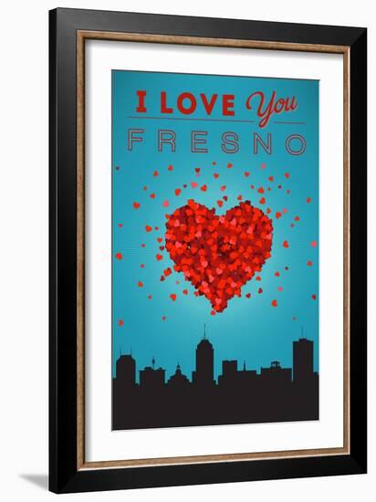 I Love You Fresno, California-Lantern Press-Framed Art Print
