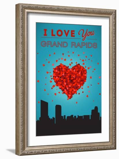 I Love You Grand Rapids, Michigan-Lantern Press-Framed Art Print