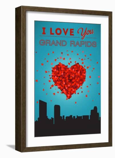 I Love You Grand Rapids, Michigan-Lantern Press-Framed Art Print